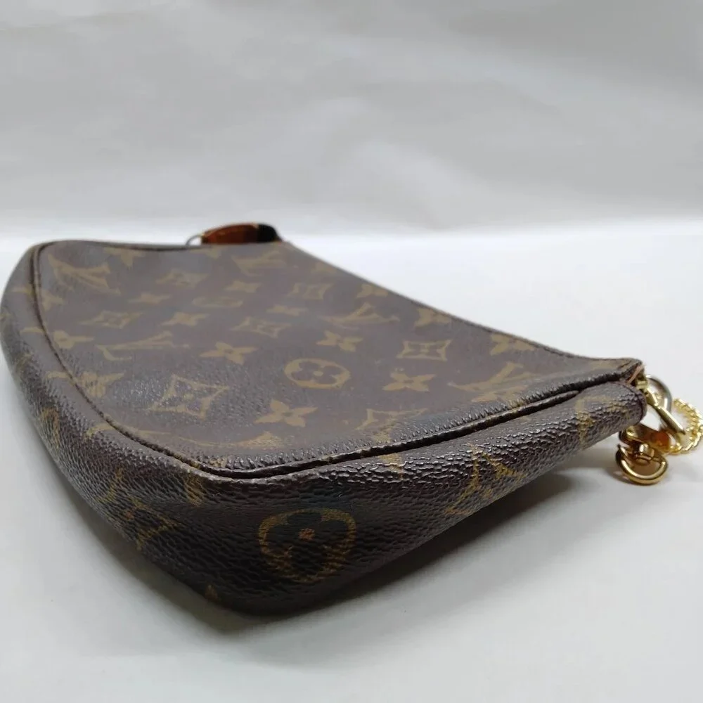 Louis Vuitton Pochette Accessoires Monogram Chain Bag/Authentic LV Shoulder Bag - Picture 7 of 10